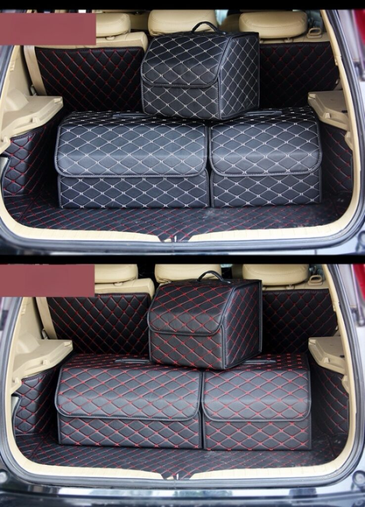 자동차 트렁크 정리함 레드 블랙