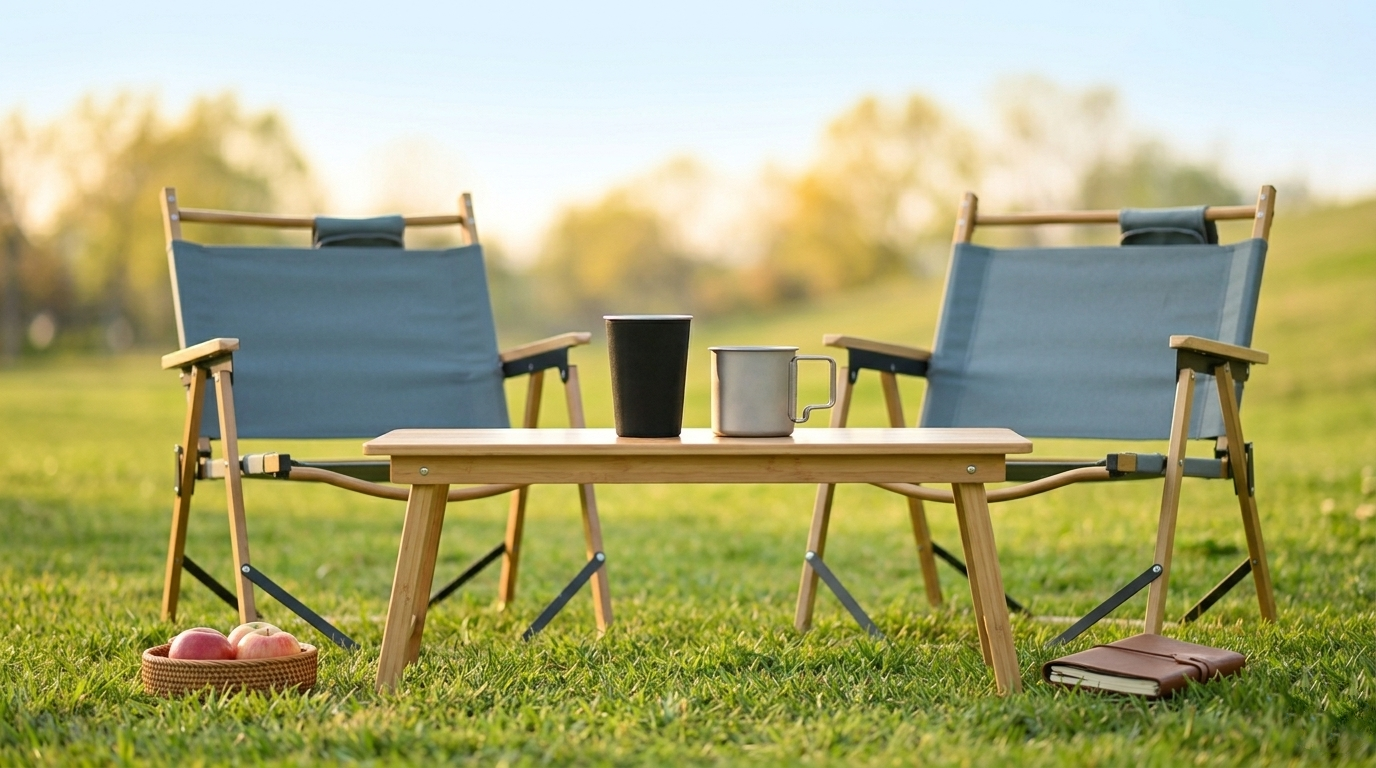 camping picnic goods chair cup set guide