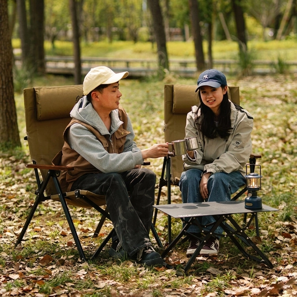 camping picnic goods chair cup set